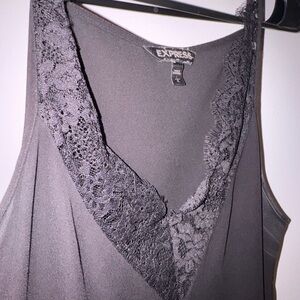 Express Black Lace Detail Top